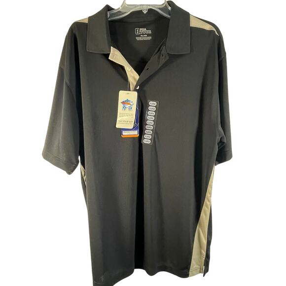 PGA Tour Men’s XL Black Golf Polo Shirt Performance Dry Short Sleeve NWT - Picture 1 of 8